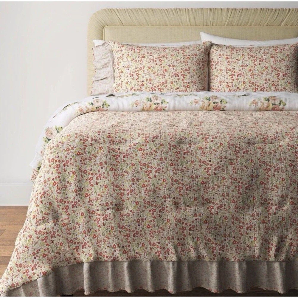 Twin/Twin XL Printed Floral Double Ruffle Comforter Set-Threshold Studio McGee